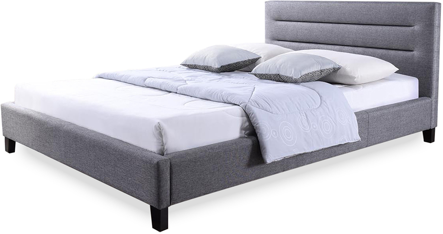 Baxton Studio Hillary Modern And Contemporary Full Size Grey Fabric Upholstered Platform Base Bed Frame 1stopbedrooms