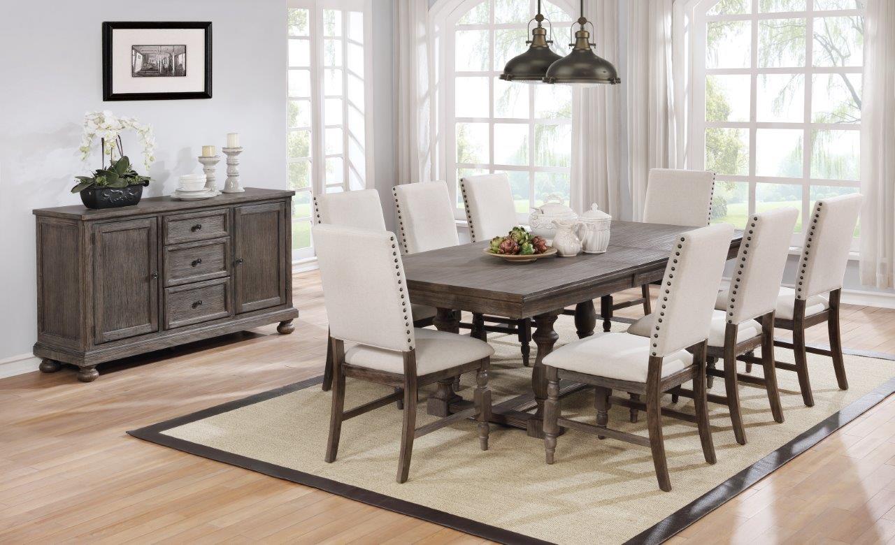 Crestwood Table In Antiqued Gray Oak Finish