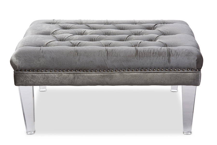 Baxton Studio Edna Modern And Contemporary Square Grey Microsuede
