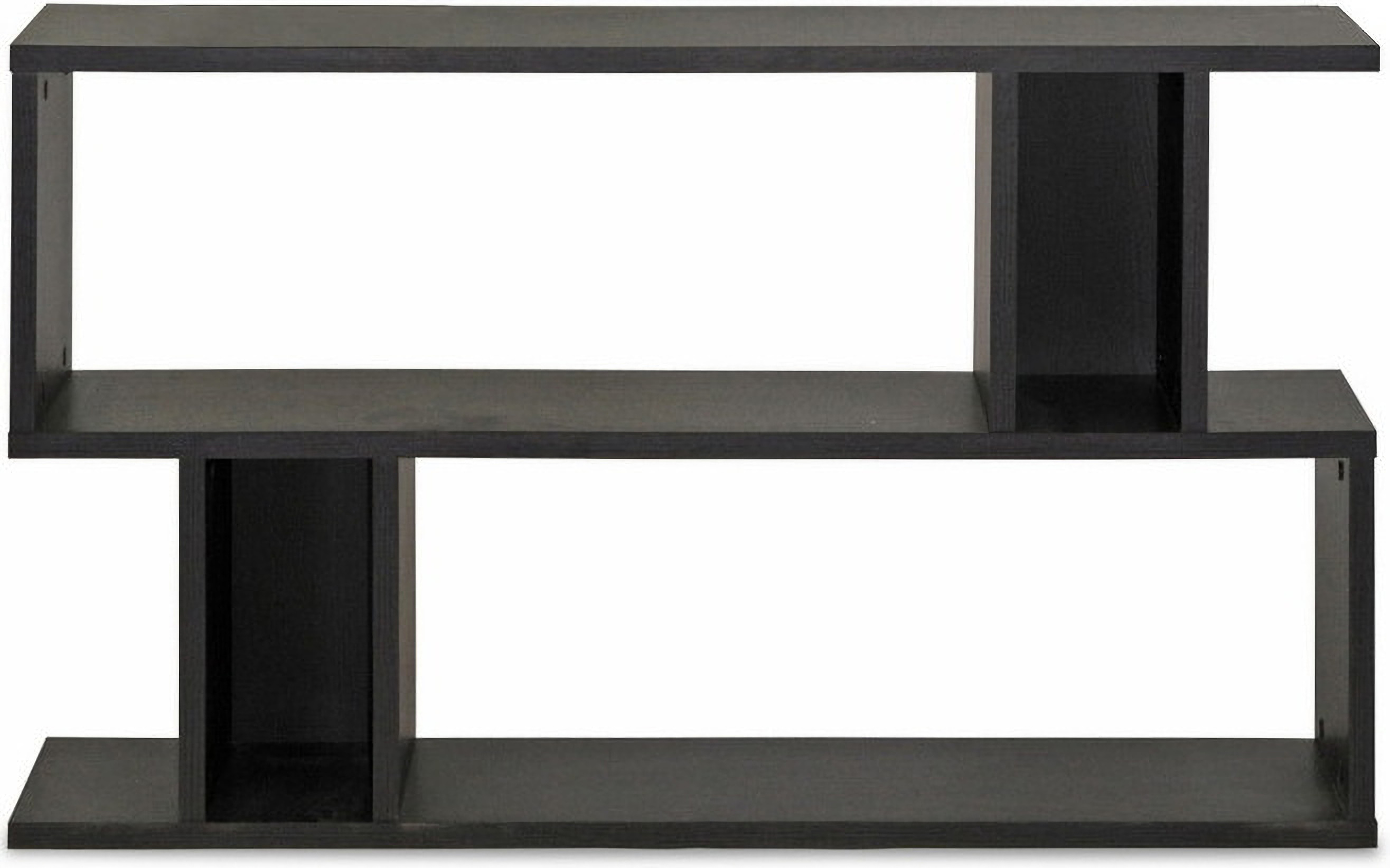 Baxton Studio Goodwin 2 Level Dark Brown Modern Bookshelf