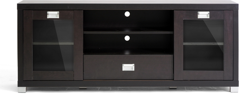 Baxton Studio Matlock Modern Tv Stand With Glass Doors 1stopbedrooms