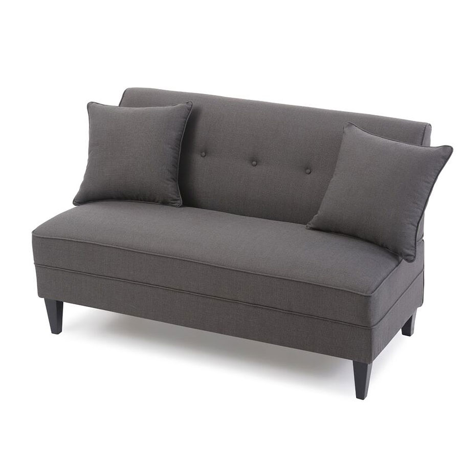 Charcoal Fabric Settee - 1StopBedrooms. Like a navy, charcoal grey is very easy to pair with a variety of different colors, making potential shirt and tie combinations almost limitless.
