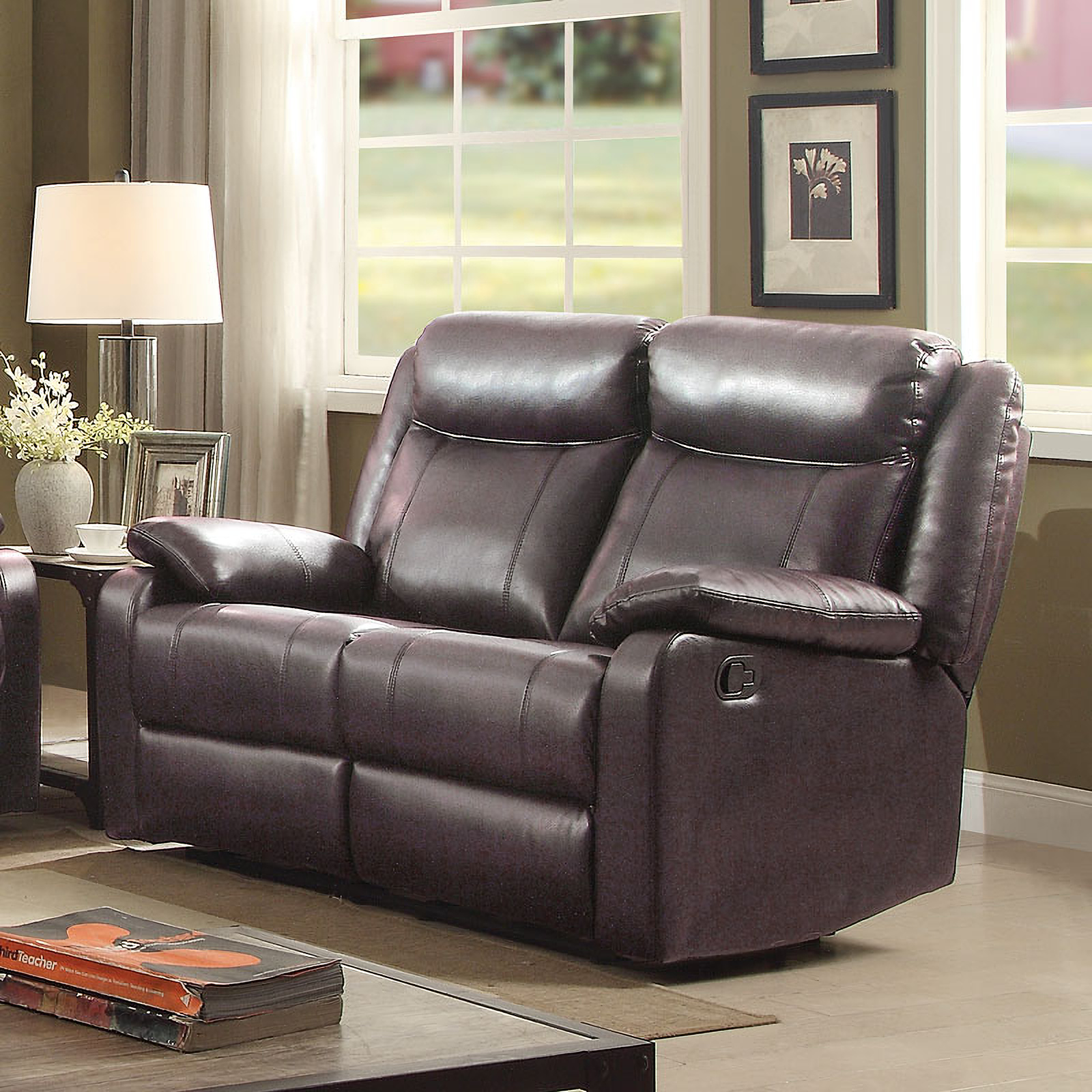 G760 Double Reclining Loveseat Dark Brown 1stopbedrooms