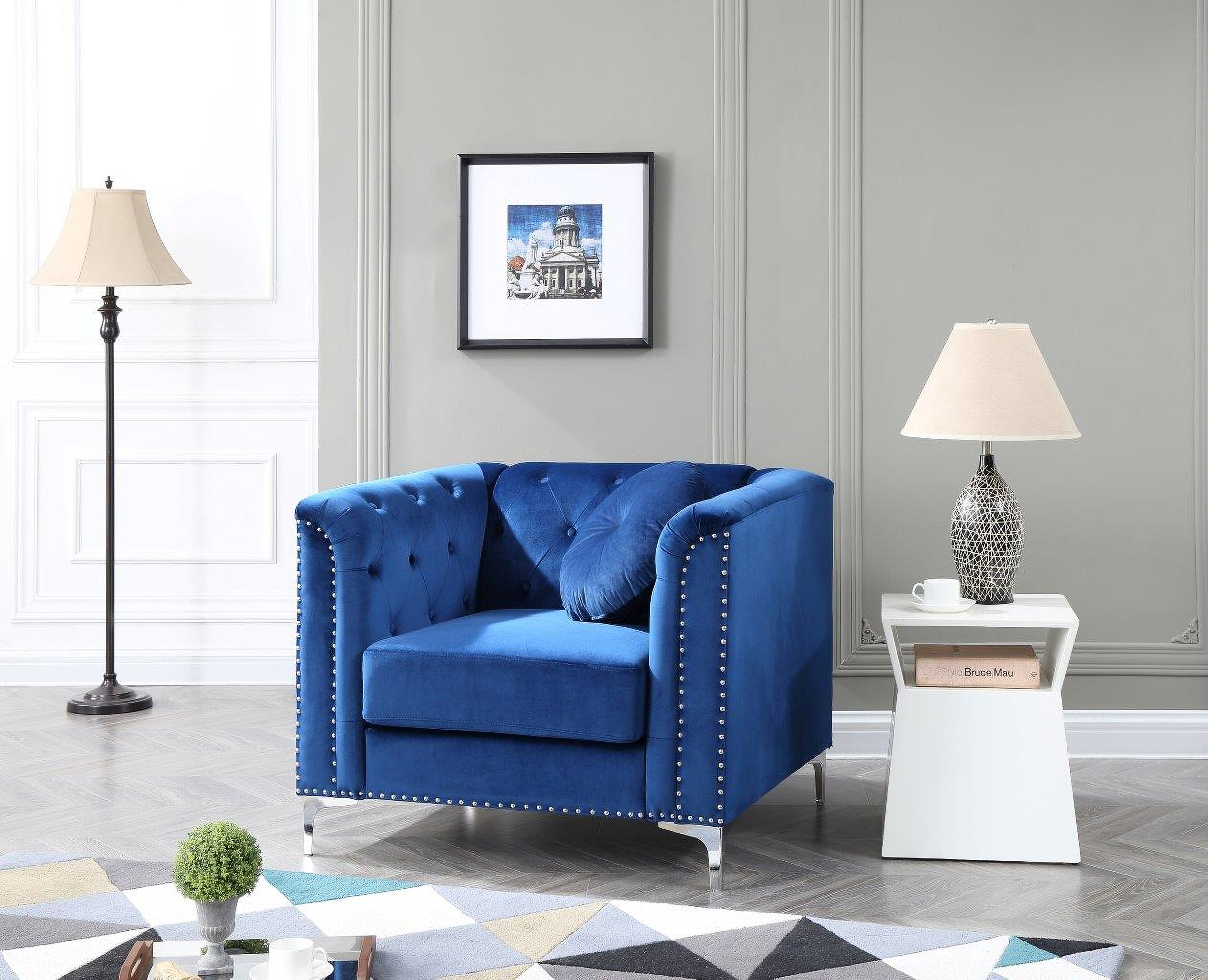 Glory Furniture Pompano G781a C Chair Navy Blue 1stopbedrooms