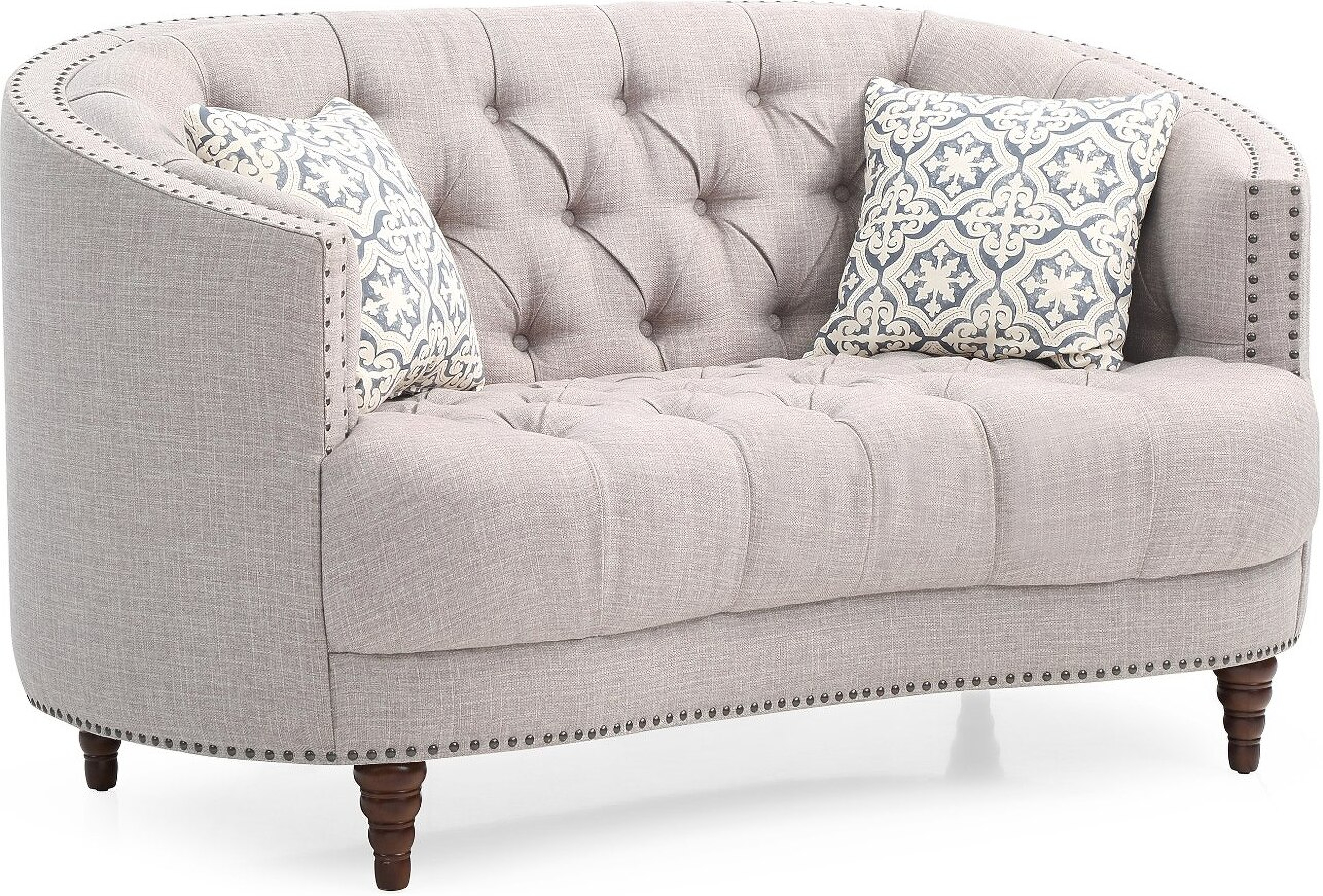Charleston Loveseat (Light Gray) - 1StopBedrooms.