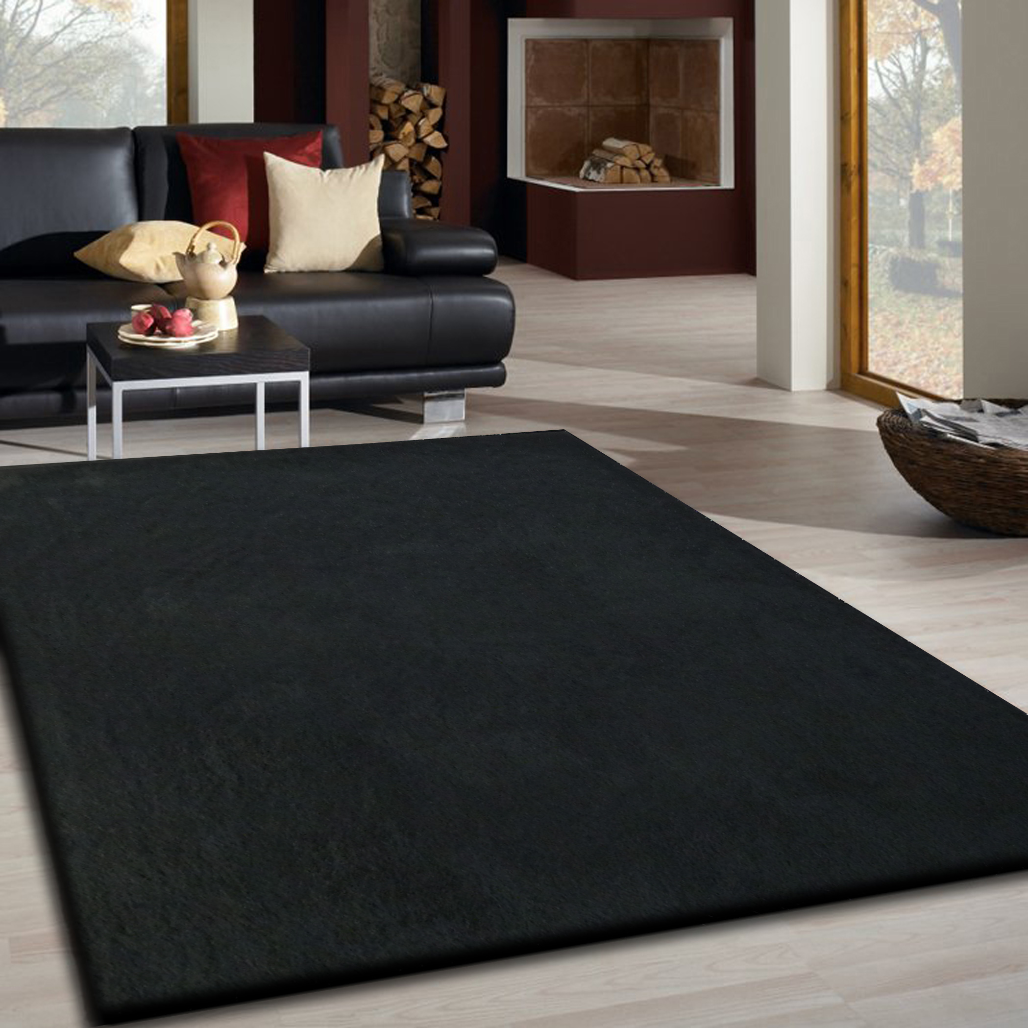 Fancy Black Shaggy Area Rug 5 X 7 1stopbedrooms