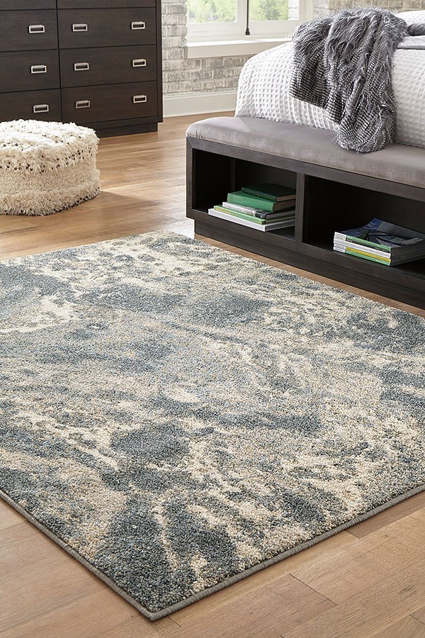 Jyoti Blue And Gray And Tan Large Rug 1stopbedrooms
