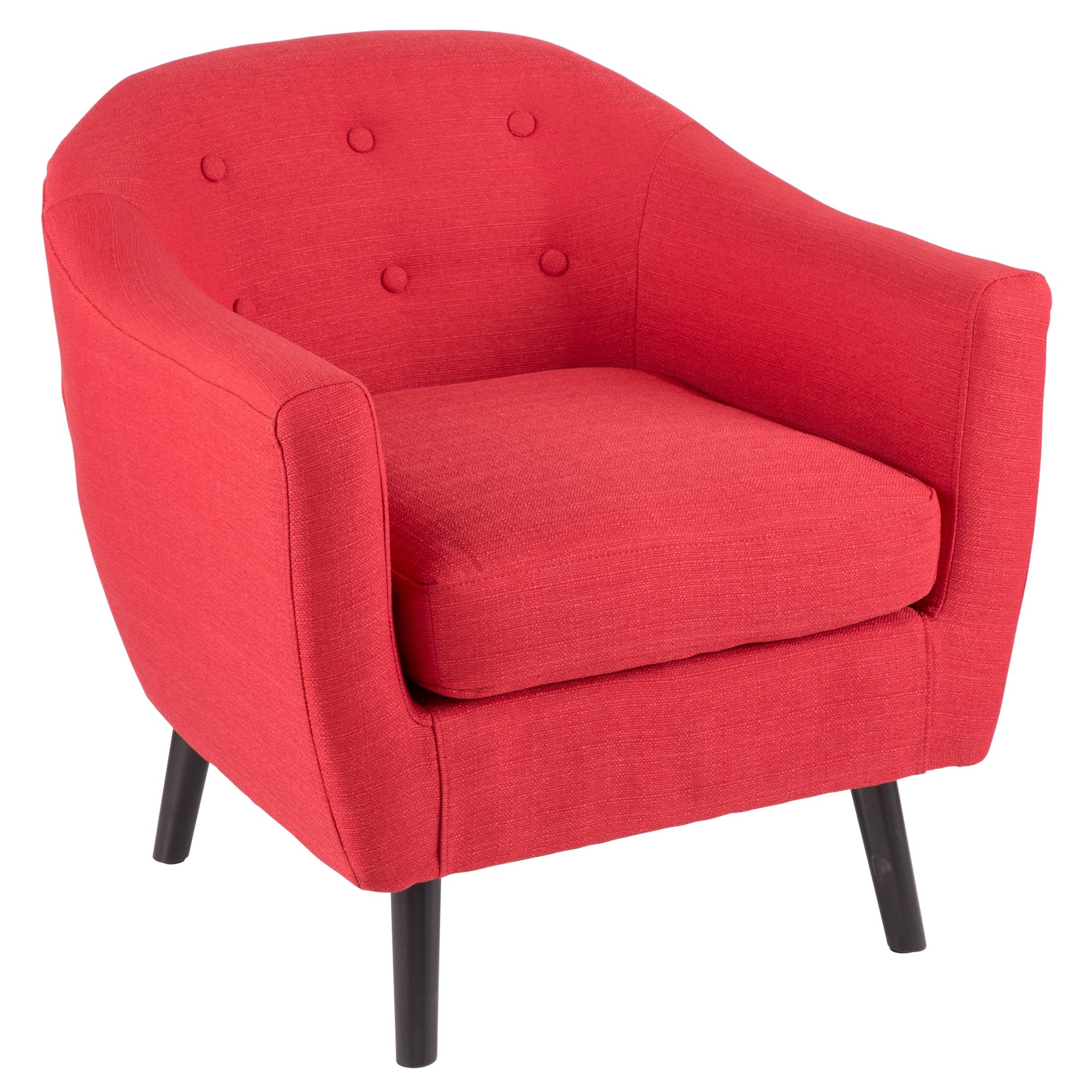 Rockwell Accent Chair With Black Wooden Legs And Red Fabric 1stopbedrooms