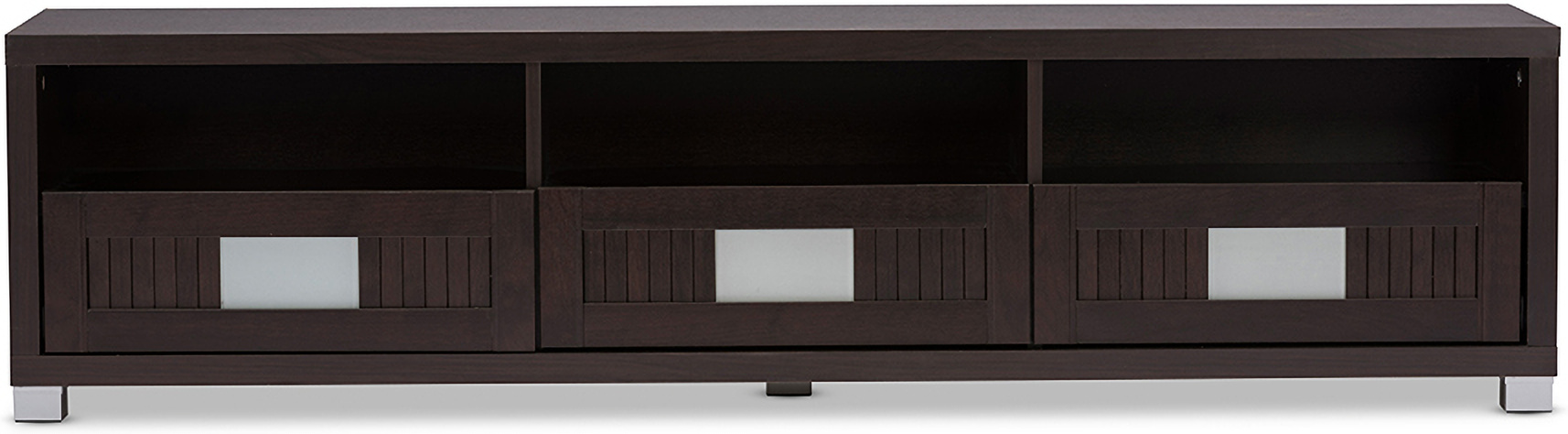 Baxton Studio Gerhardine Dark Brown Wood 63 Inch Tv Cabinet With 3 Drawer 1stopbedrooms