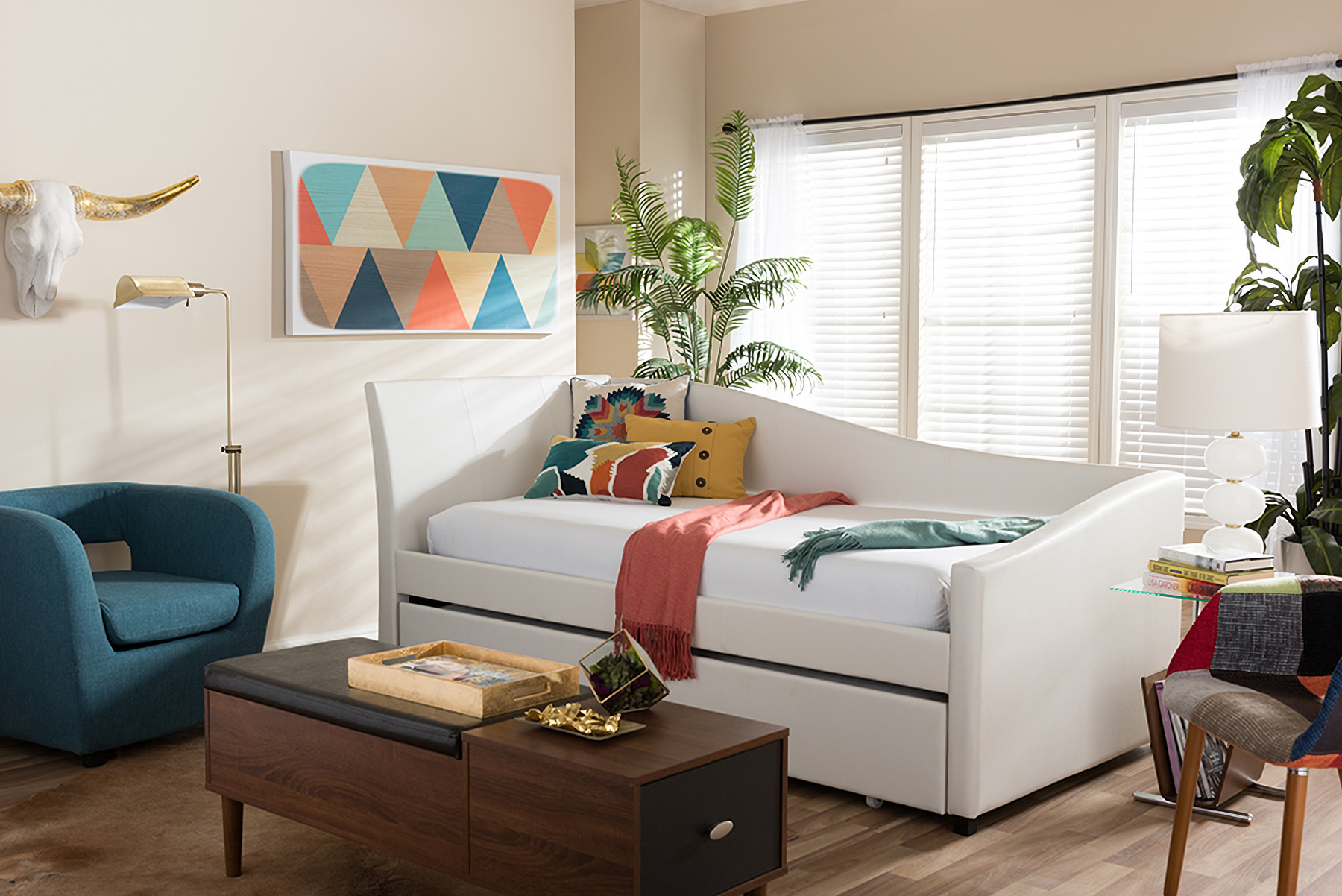Baxton Studio Vera Modern And Contemporary White Faux Leather