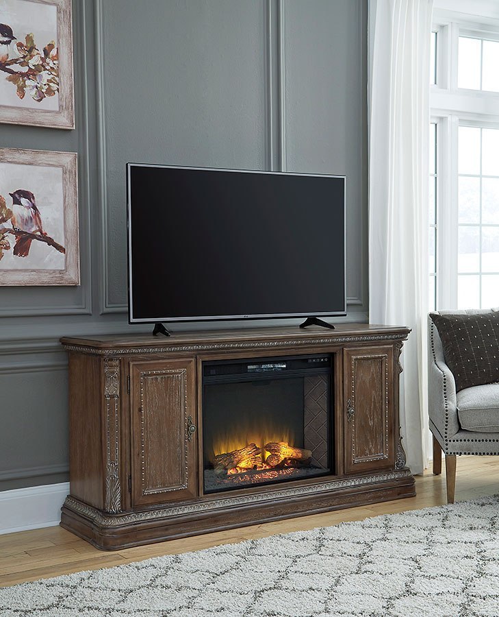 Charmond Brown 69 Tv Stand With Electric Fireplace 1stopbedrooms