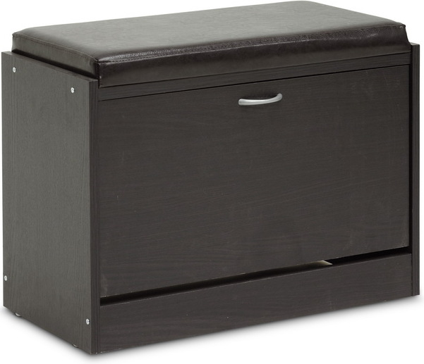 Baxton Studio Espresso Shoe-Rack Bench - 1StopBedrooms.