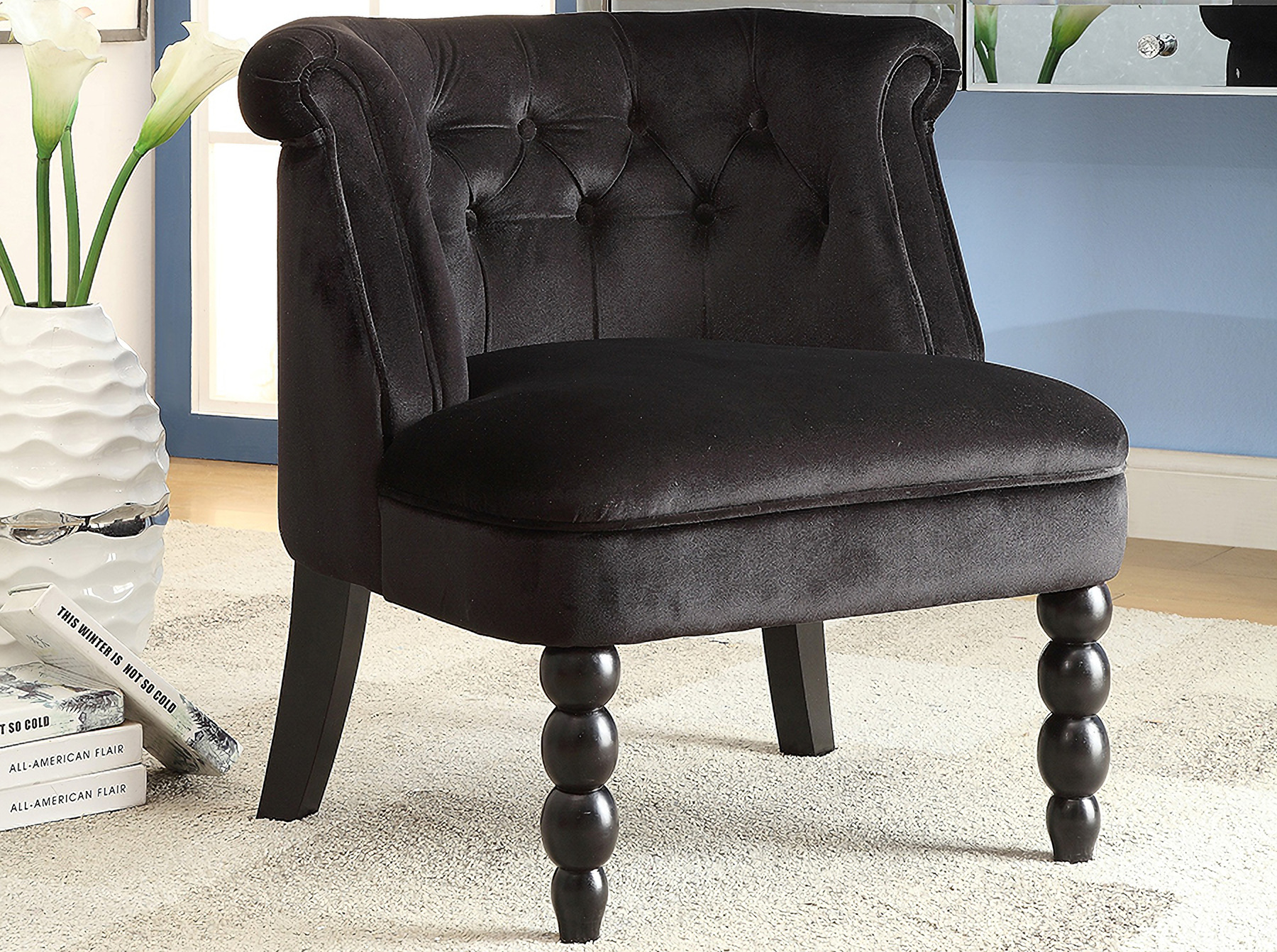 Baxton Studio Flax Victorian Style Contemporary Black ...
