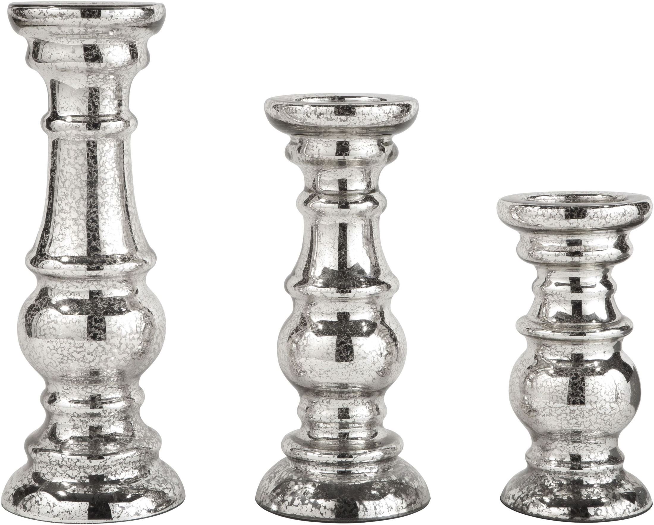 Rosario Silver Candle Holder Set Of 3 1stopbedrooms