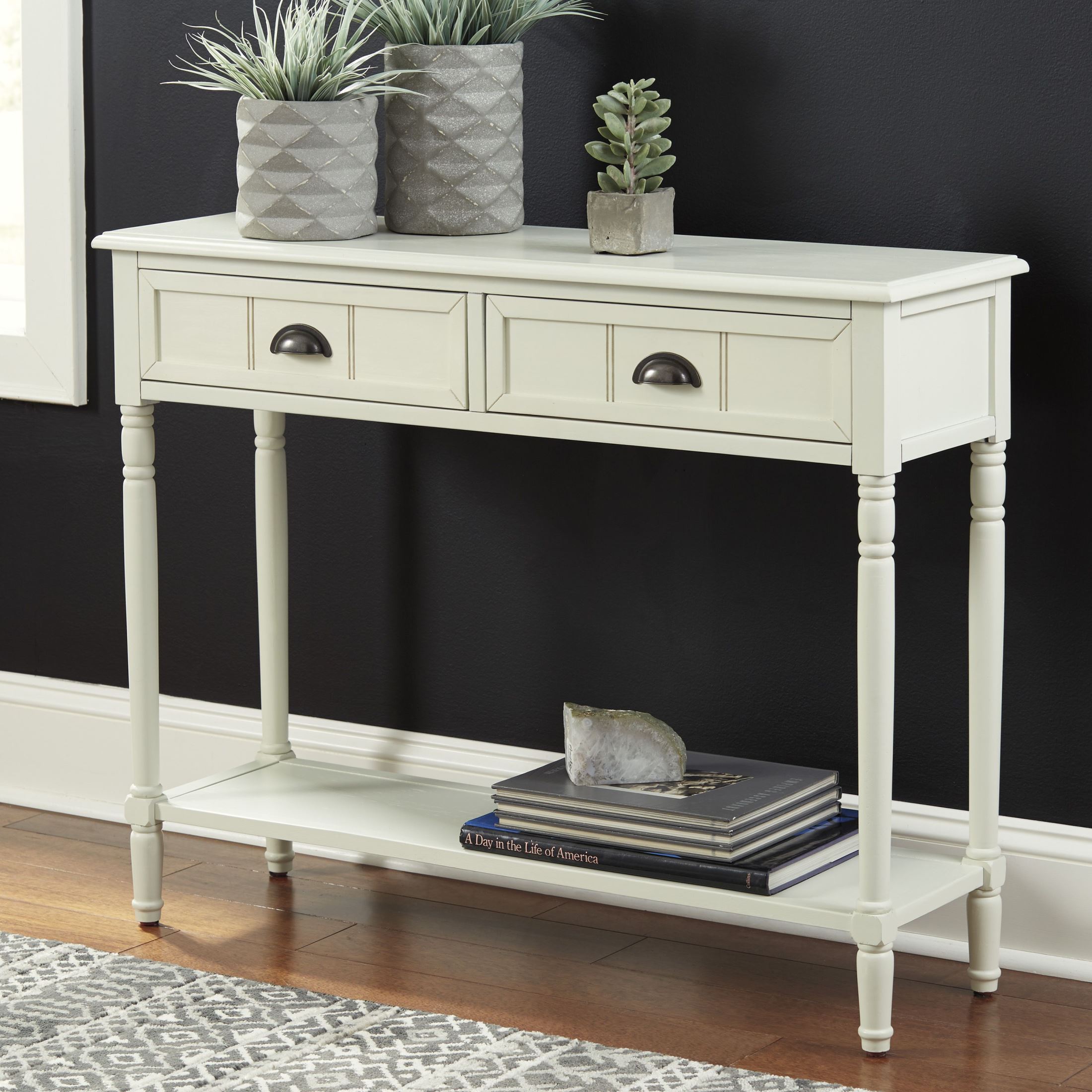 Goverton White Console Sofa Table 1stopbedrooms