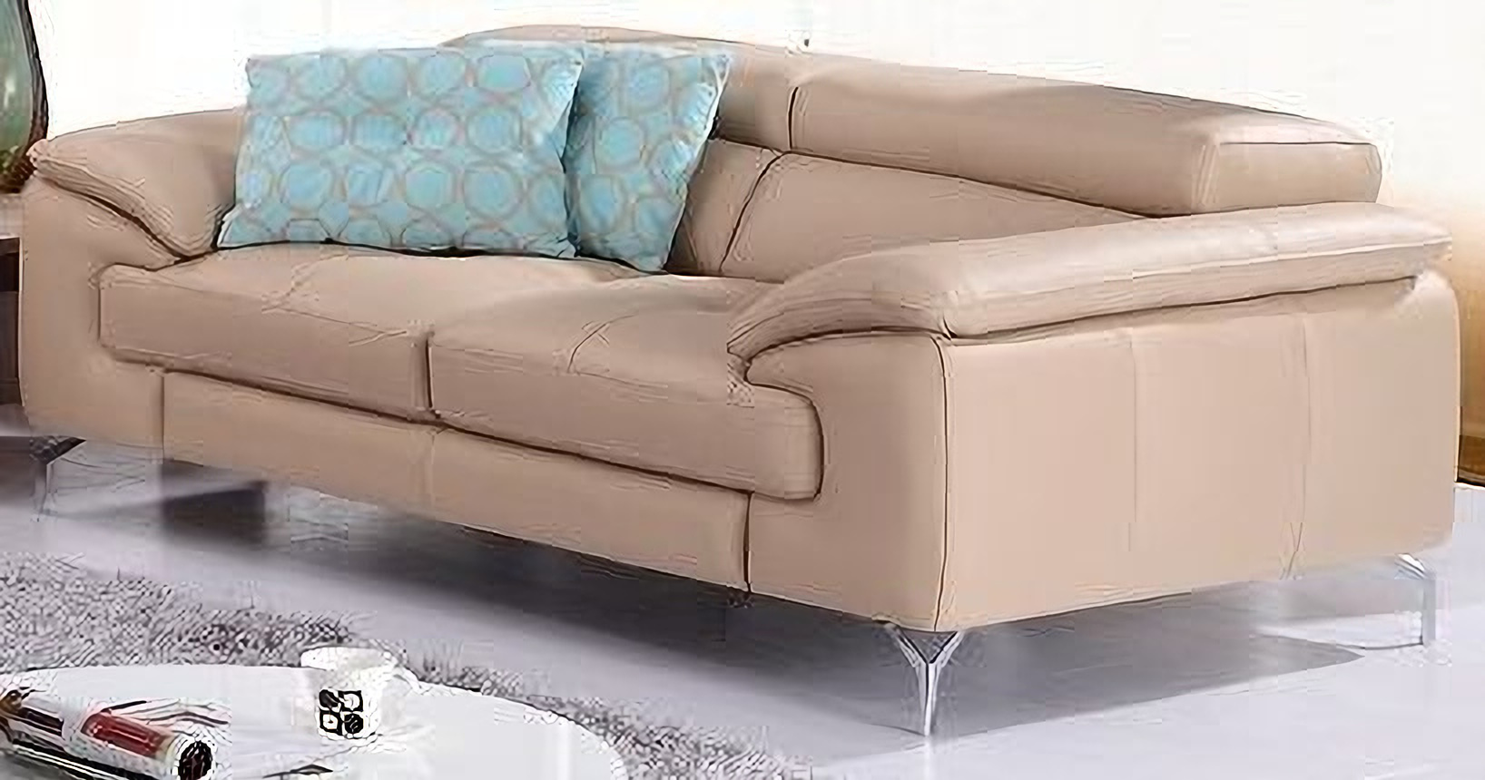 A973 Peanut Italian Leather Sofa 1stopbedrooms