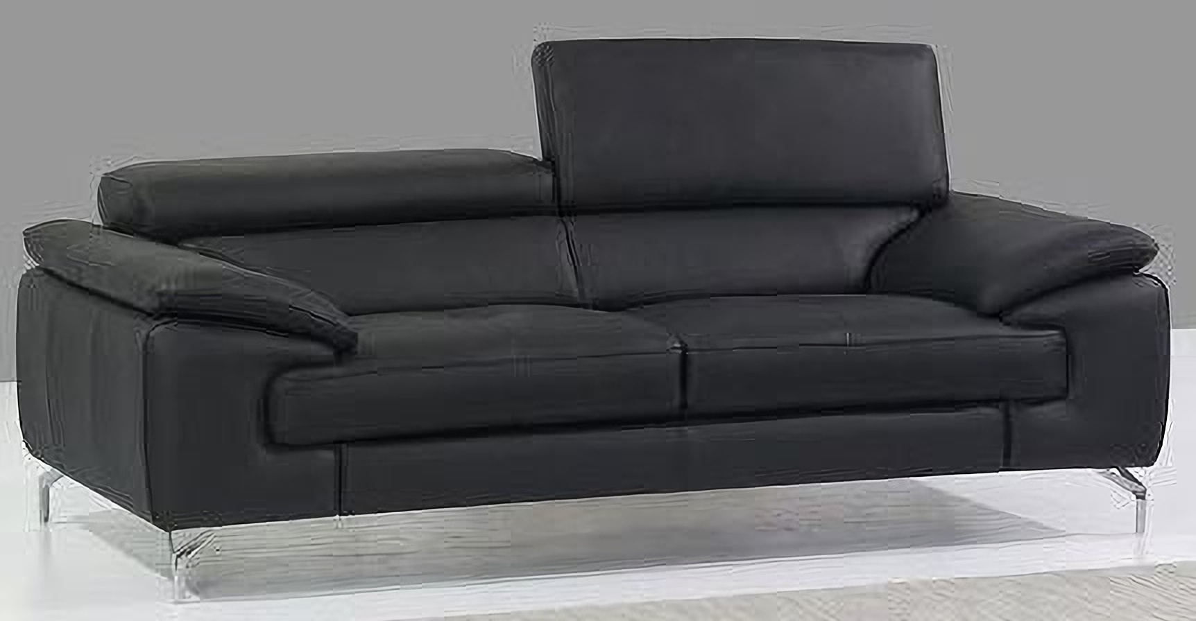 A973 Black Italian Leather Loveseat 1stopbedrooms