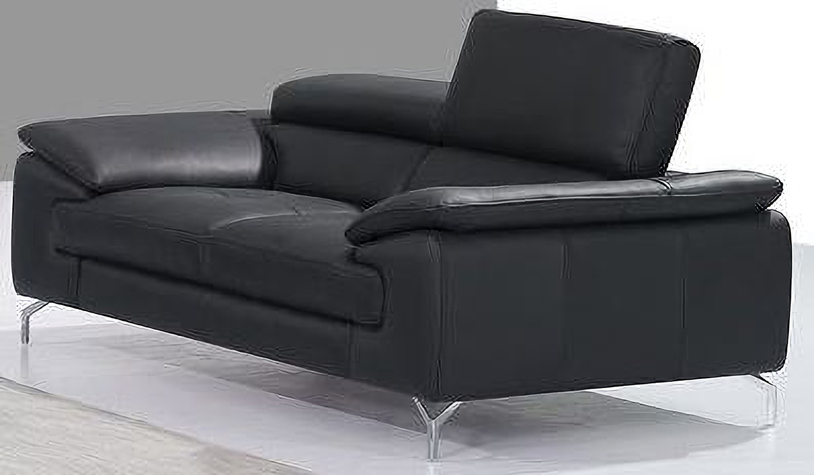A973 Black Italian Leather Sofa 1stopbedrooms