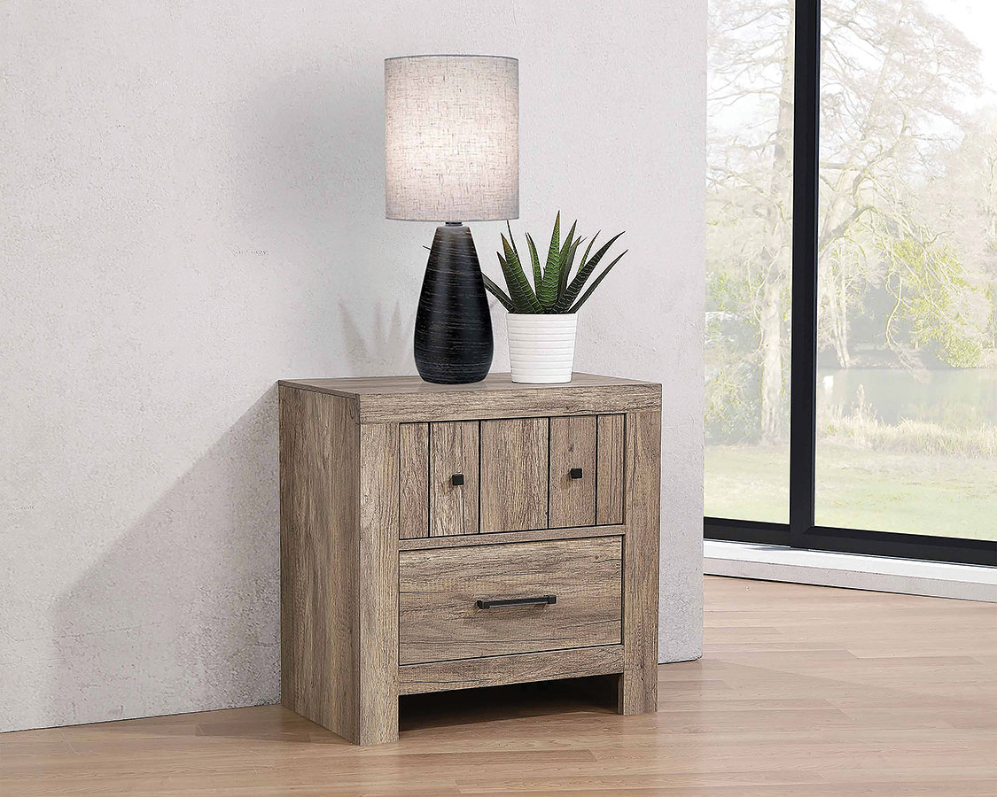 Adelaide Rustic Oak Queen Panel Bed - 1StopBedrooms.