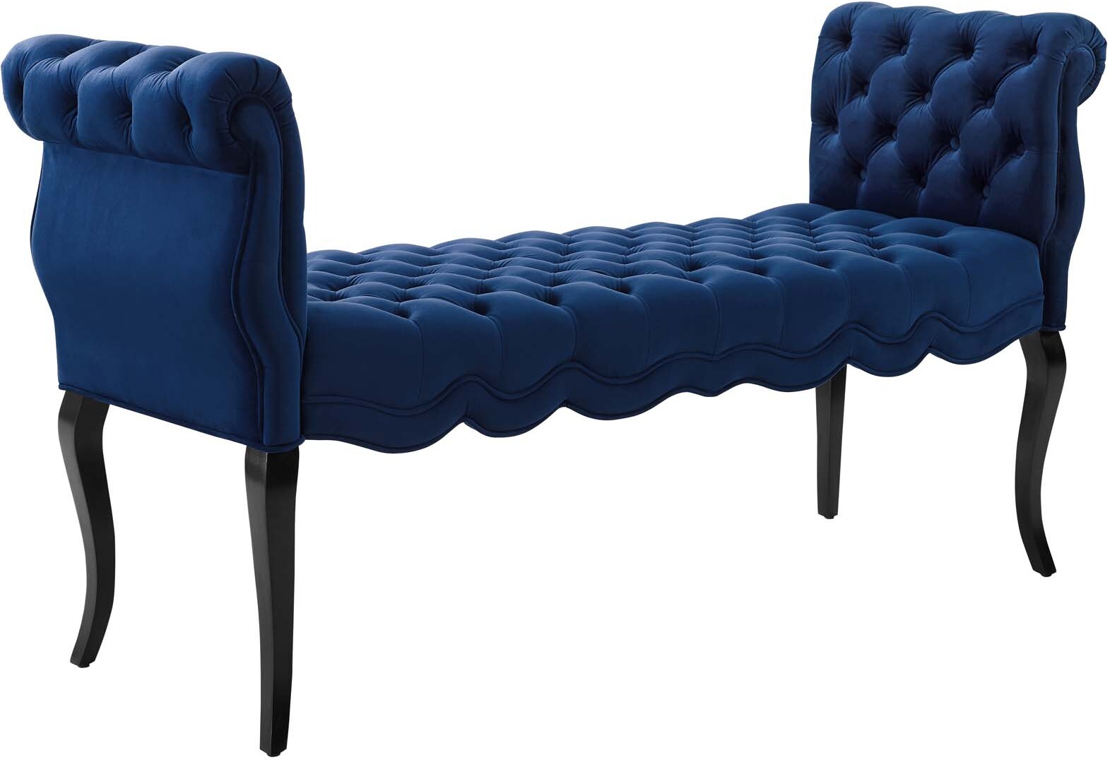 Adelia Navy Chesterfield Style Button Tufted Performance Velvet Bench Eei 3018 Nav 1stopbedrooms