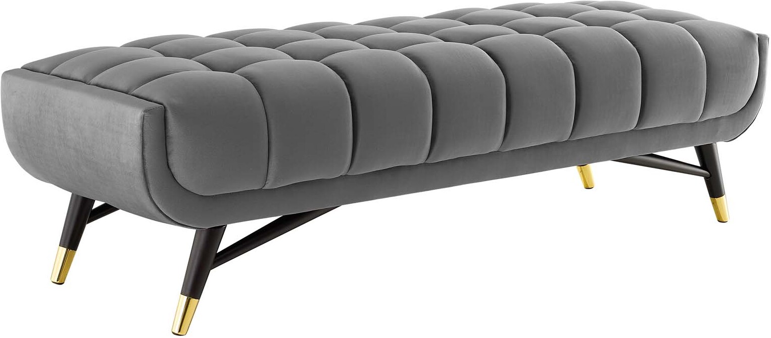 Adept 60 Inch Performance Velvet Bench Eei 4241 Gry 1stopbedrooms