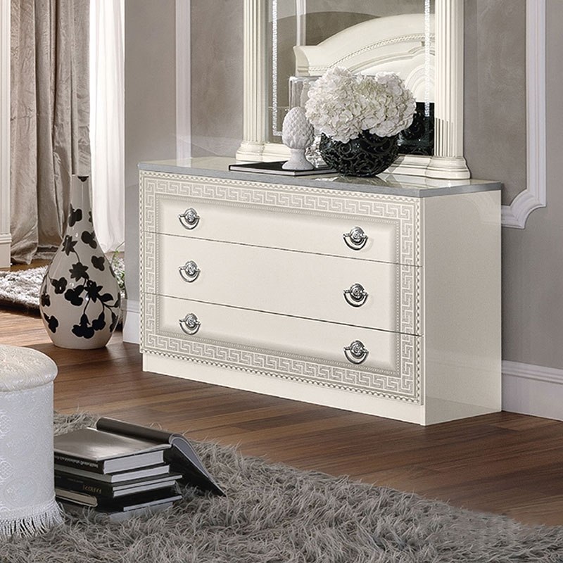 Aida Single Dresser White And Silver 1stopbedrooms