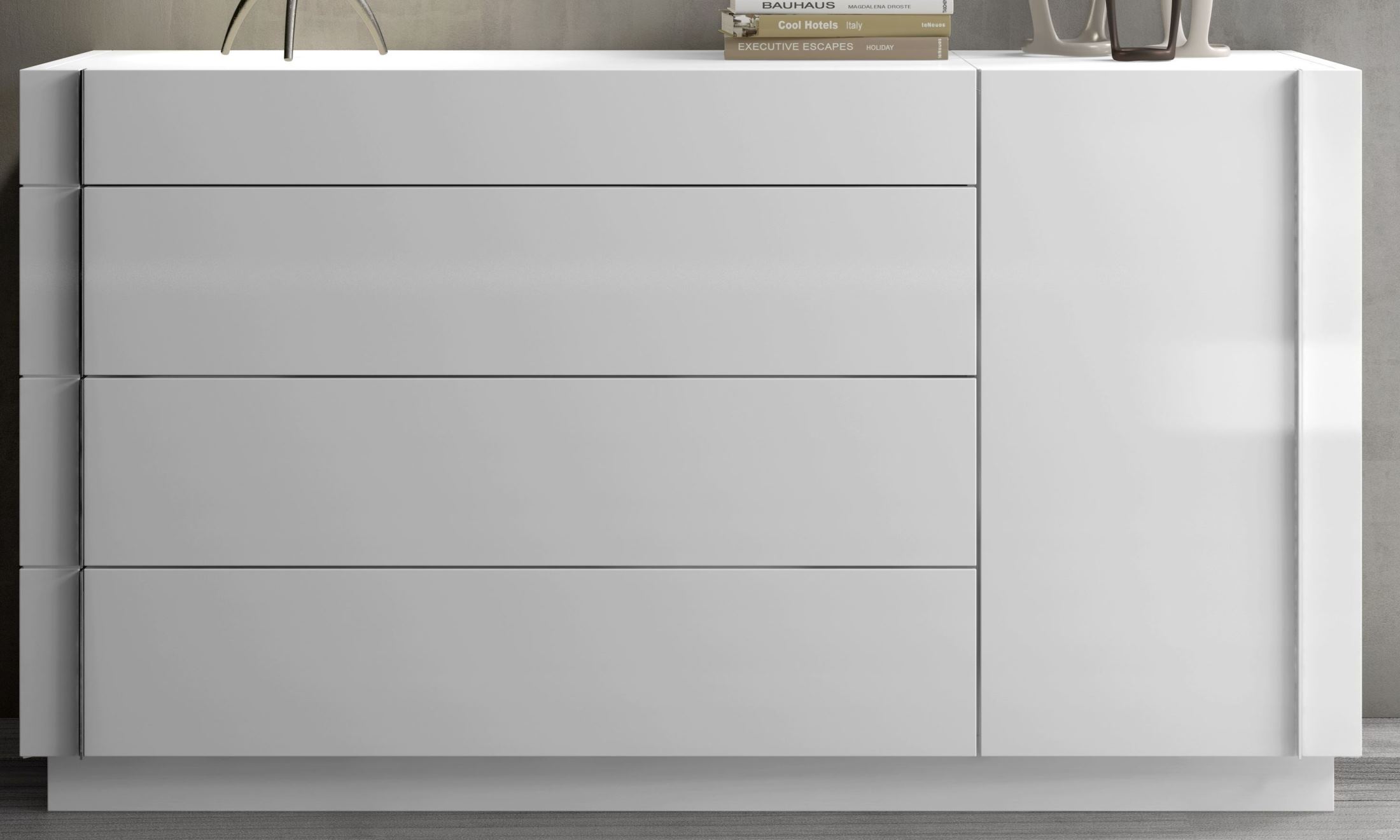 Amora Natural White Lacquer Dresser 1stopbedrooms