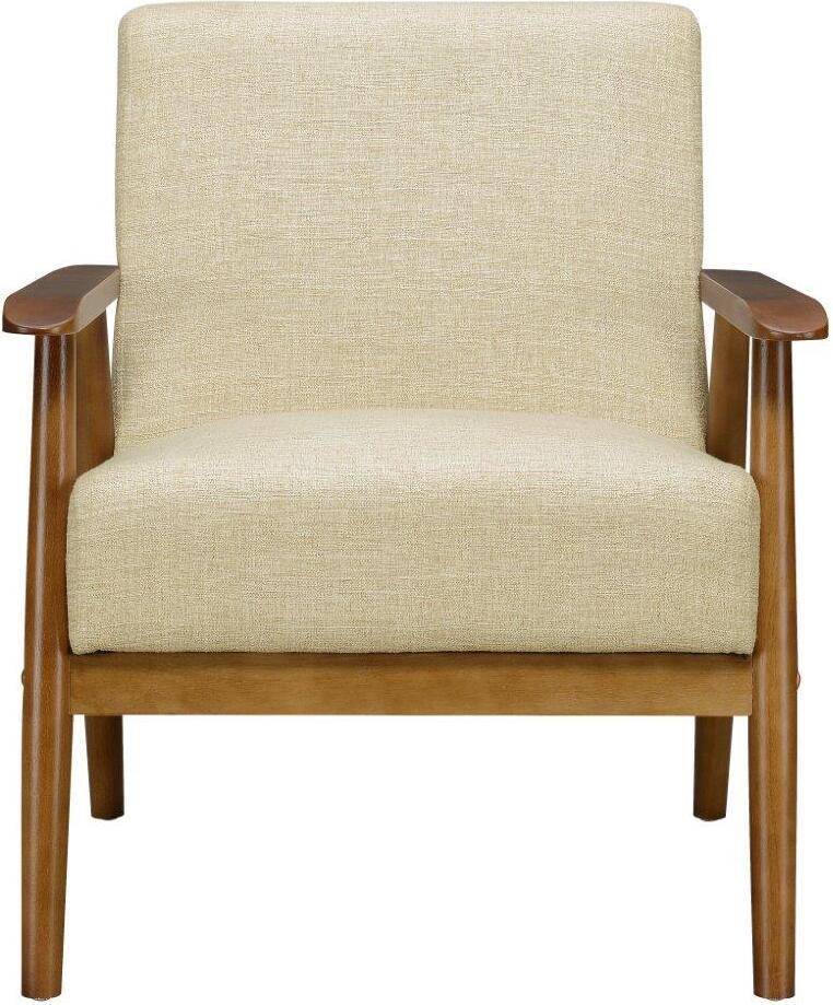 Soft Beige Mid Century Modern Accent Chair 1stopbedrooms