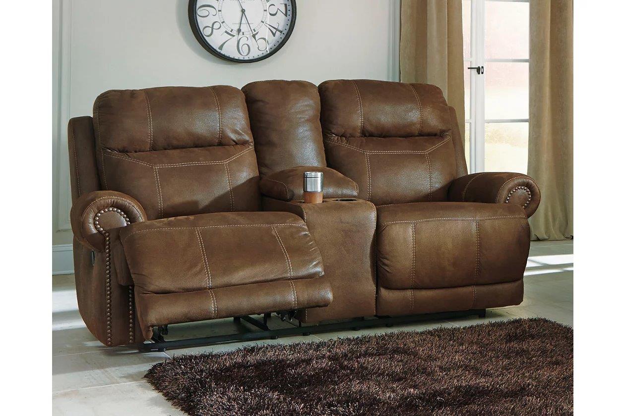 Austere Brown Double Reclining Loveseat With Console 1stopbedrooms