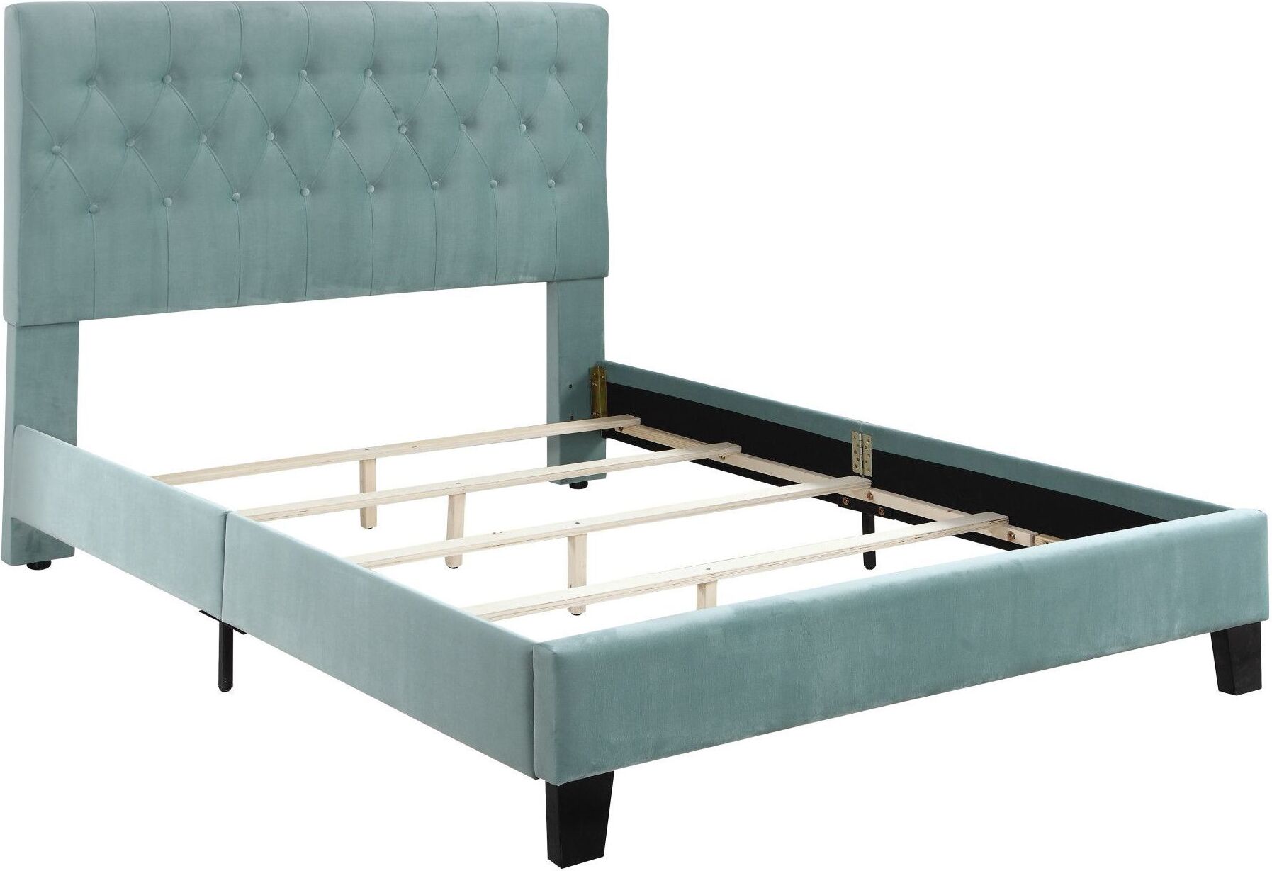 Amelia Light Blue King Upholstered Panel Bed 1stopbedrooms
