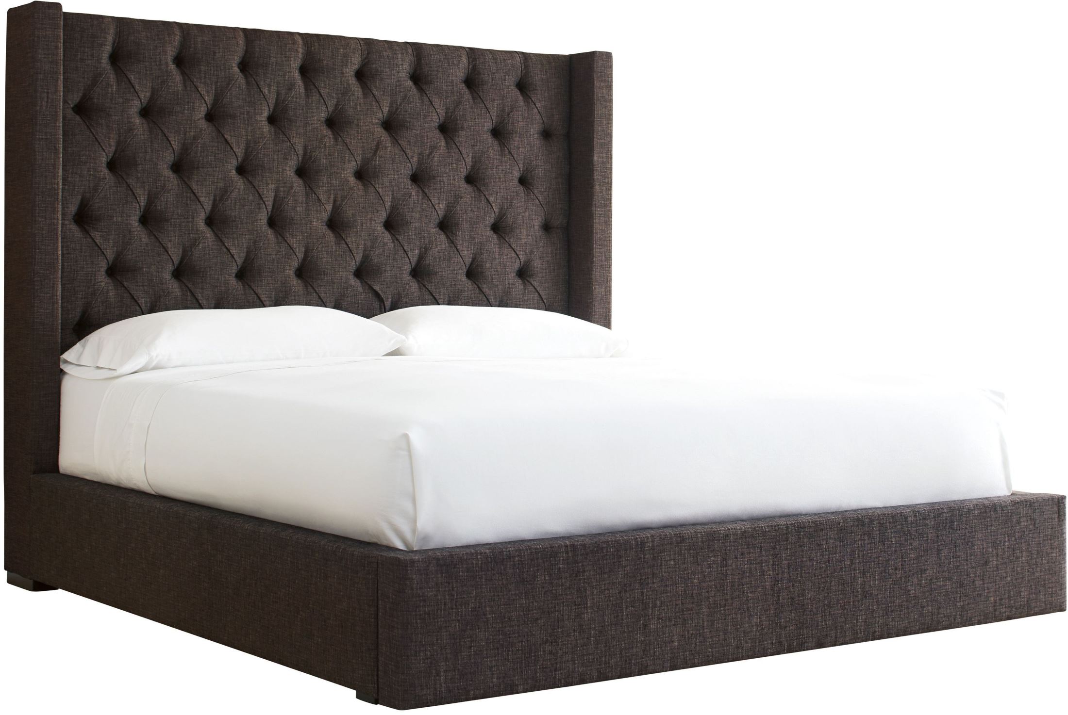 Norrister Dark Brown Cal King Upholstered Platform Storage Bed