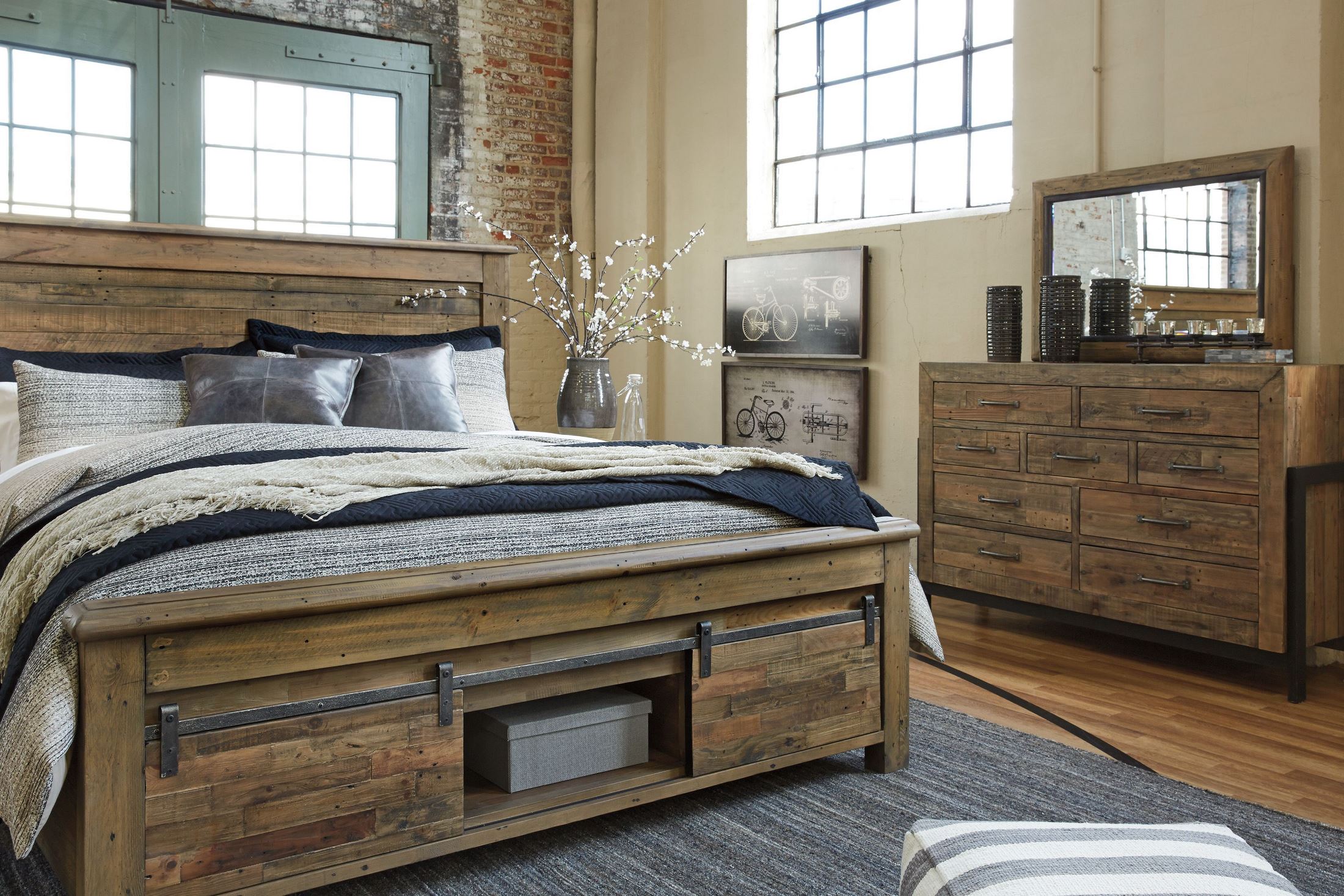 Sommerford Brown King Storage Panel Bed - 1StopBedrooms.