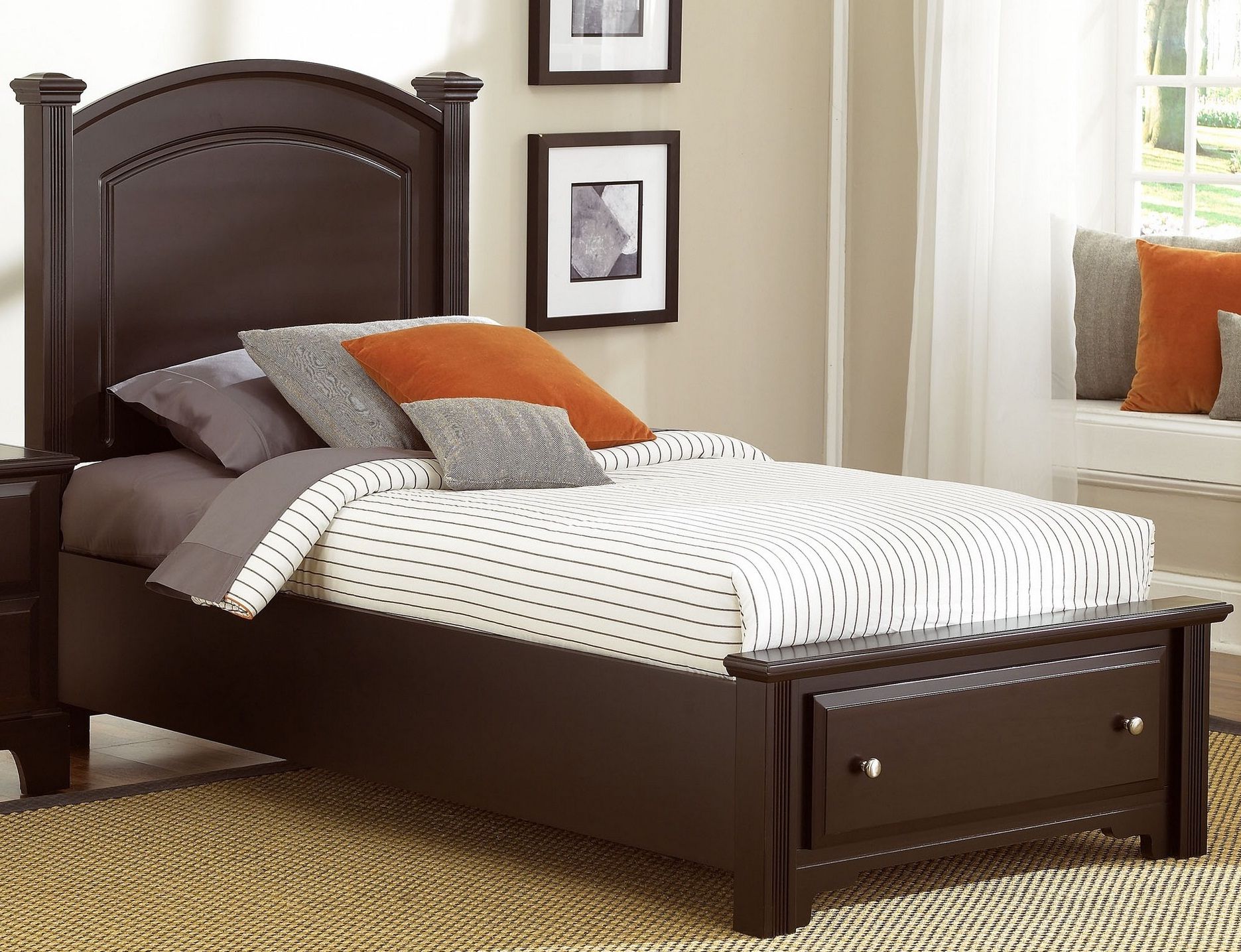 Hamilton Franklin Merlot Twin Poster Storage Bed
