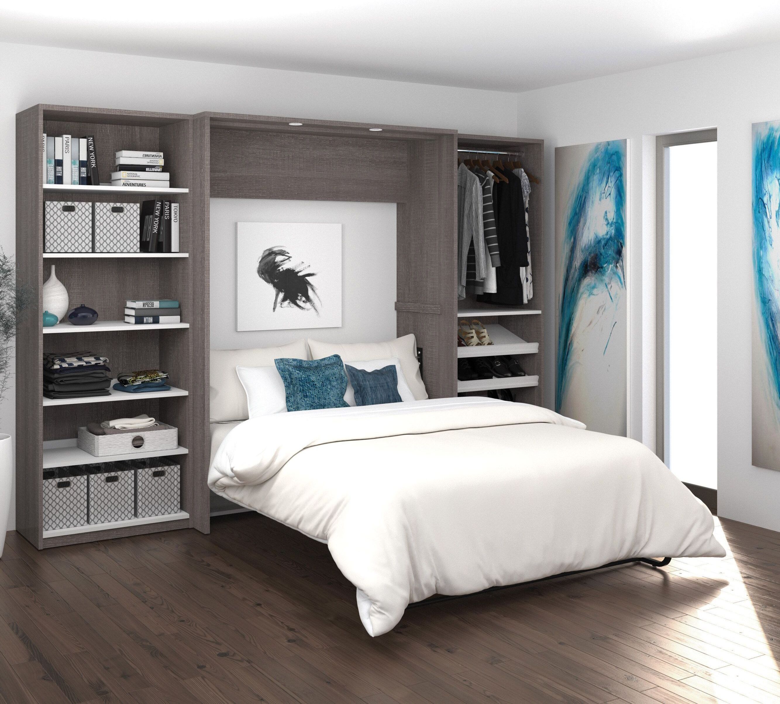 Cielo By Classic Bark Gray And White 118 Full Wall Bed Kit 1stopbedrooms