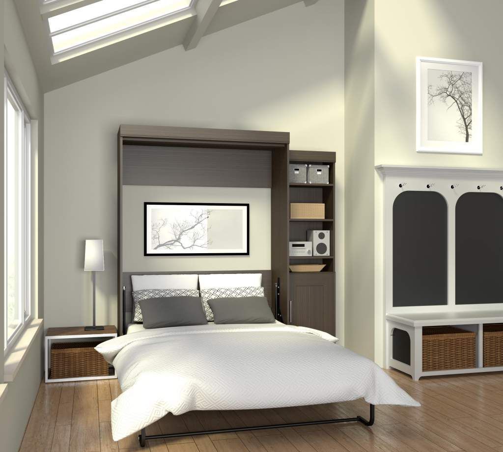 Edge Dark Chocolate Full Wall Bed With One 21 Storage Unit And