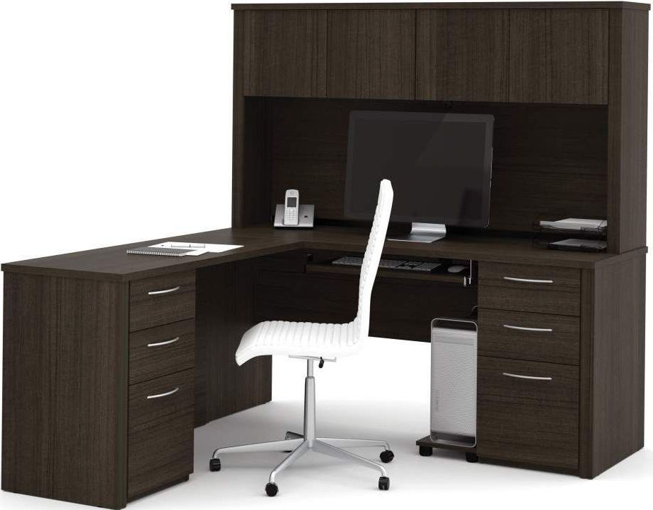 Embassy Dark Chocolate 66 L Shaped Desk With Hutch 1stopbedrooms