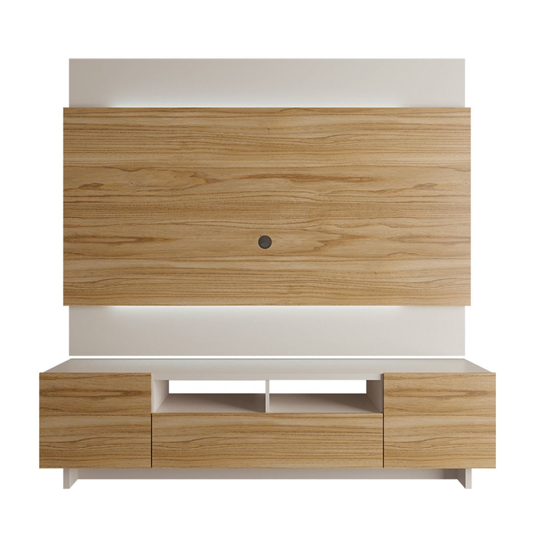 Brill 71 06 2 Piece Tv Stand And Tv Panel With Led Lights In Cinnamon And Off White 1stopbedrooms
