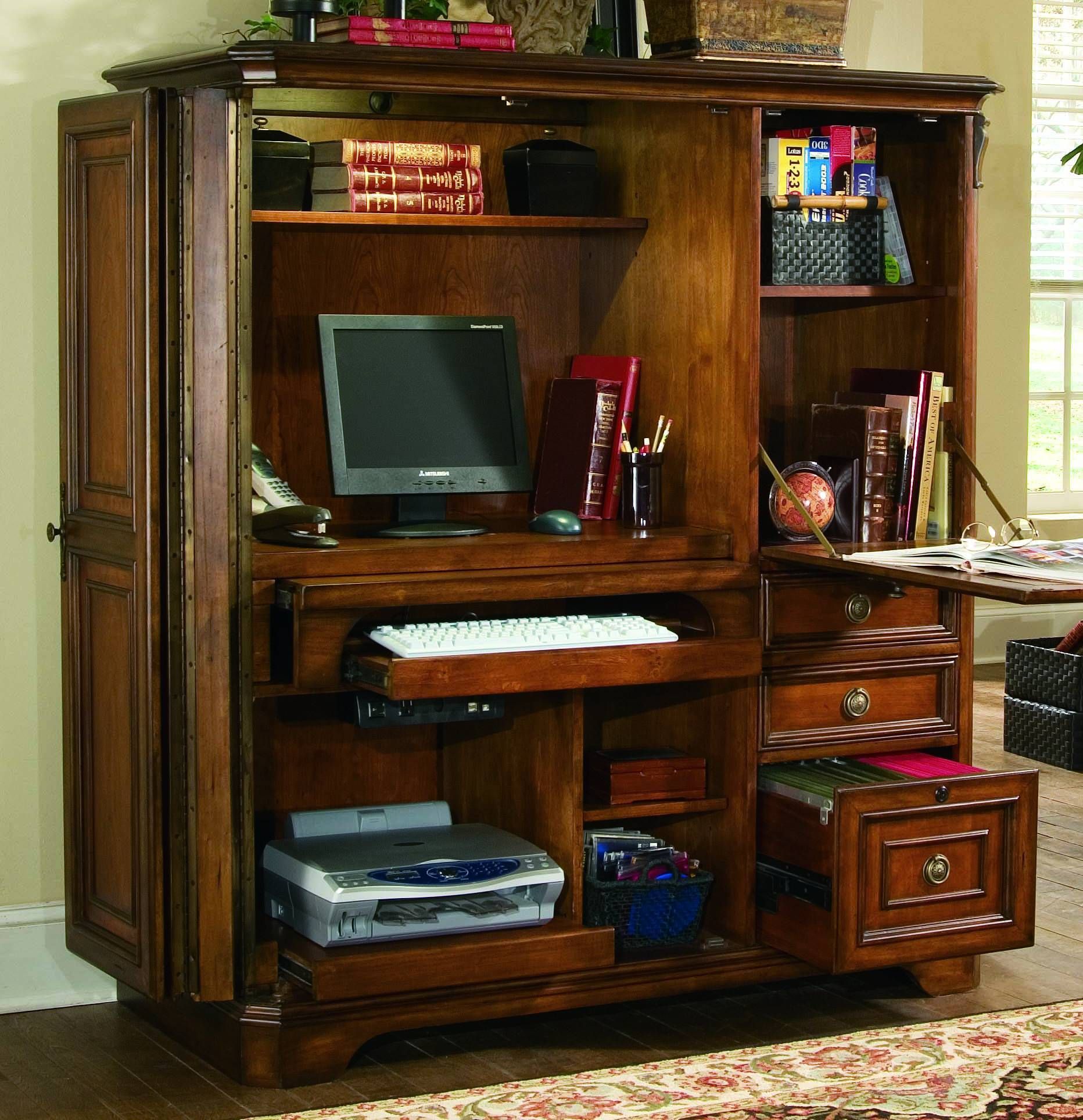 Brookhaven Cherry Computer Cabinet - 1StopBedrooms.