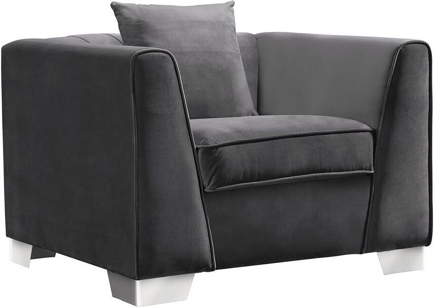 Cambridge Dark Grey Velvet Sofa Chair 1stopbedrooms