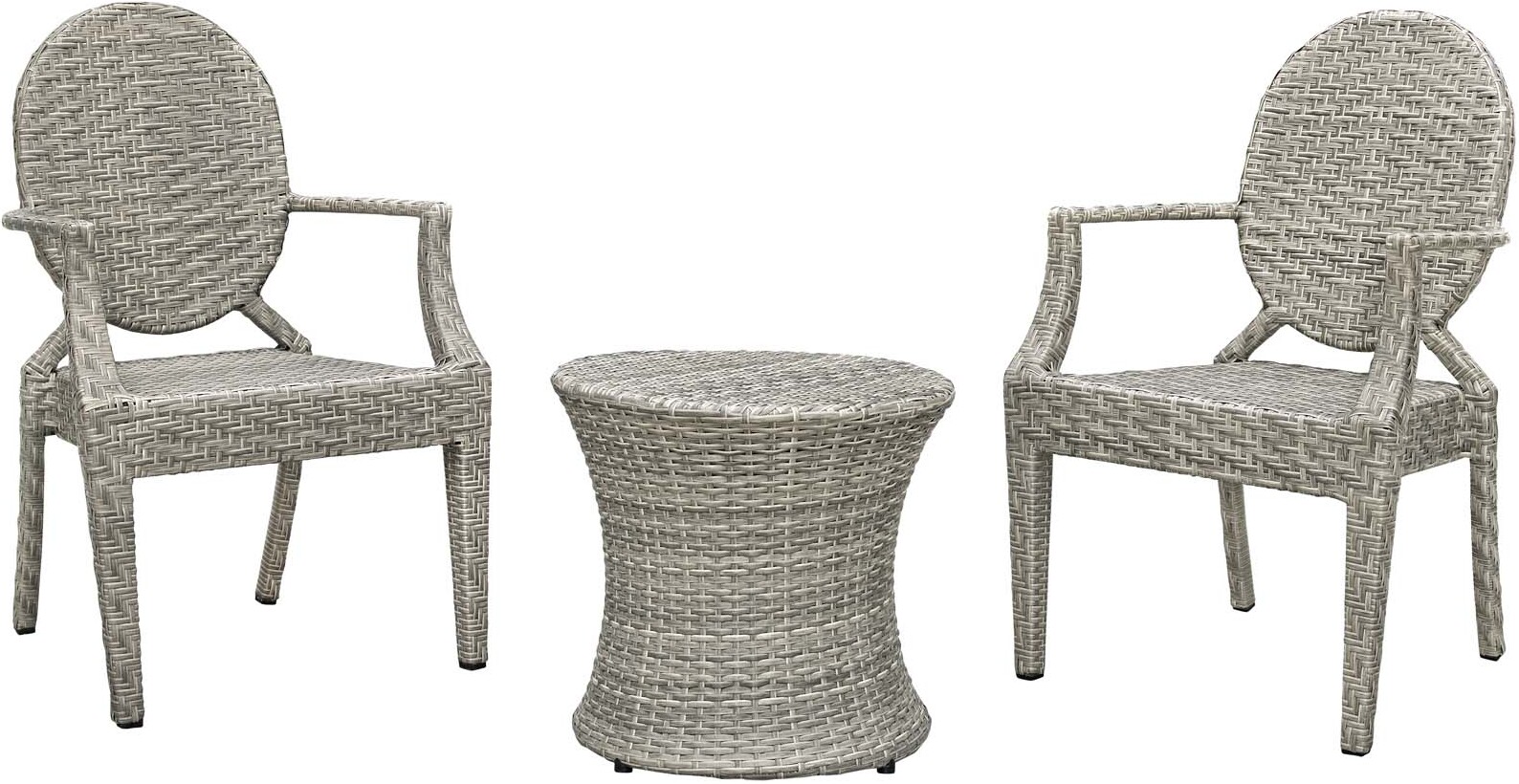 Casper Light Gray 3 Piece Outdoor Patio Set Eei 4014 Lgr Set