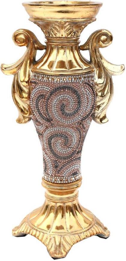 Ceramic Gold Plated Vase With Diamond Incrustation 6 X 4 X 11 5h 1stopbedrooms