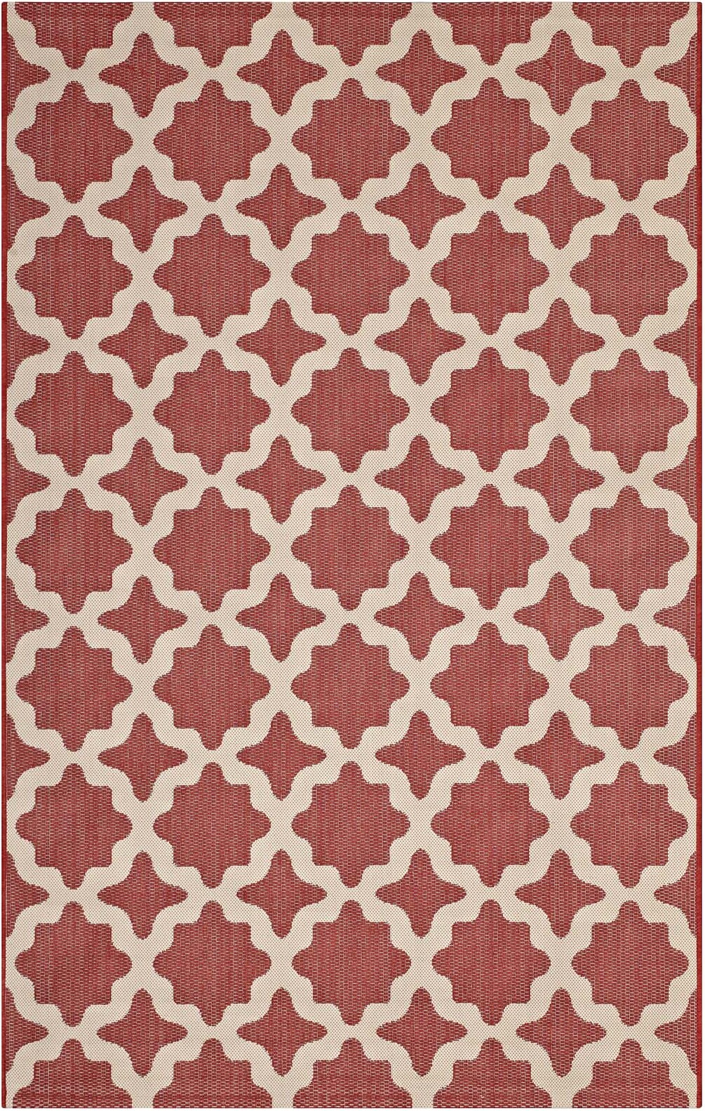 Cerelia Red And Beige Moroccan Trellis 8x10 Indoor And Outdoor Area Rug R 1139e 810 1stopbedrooms