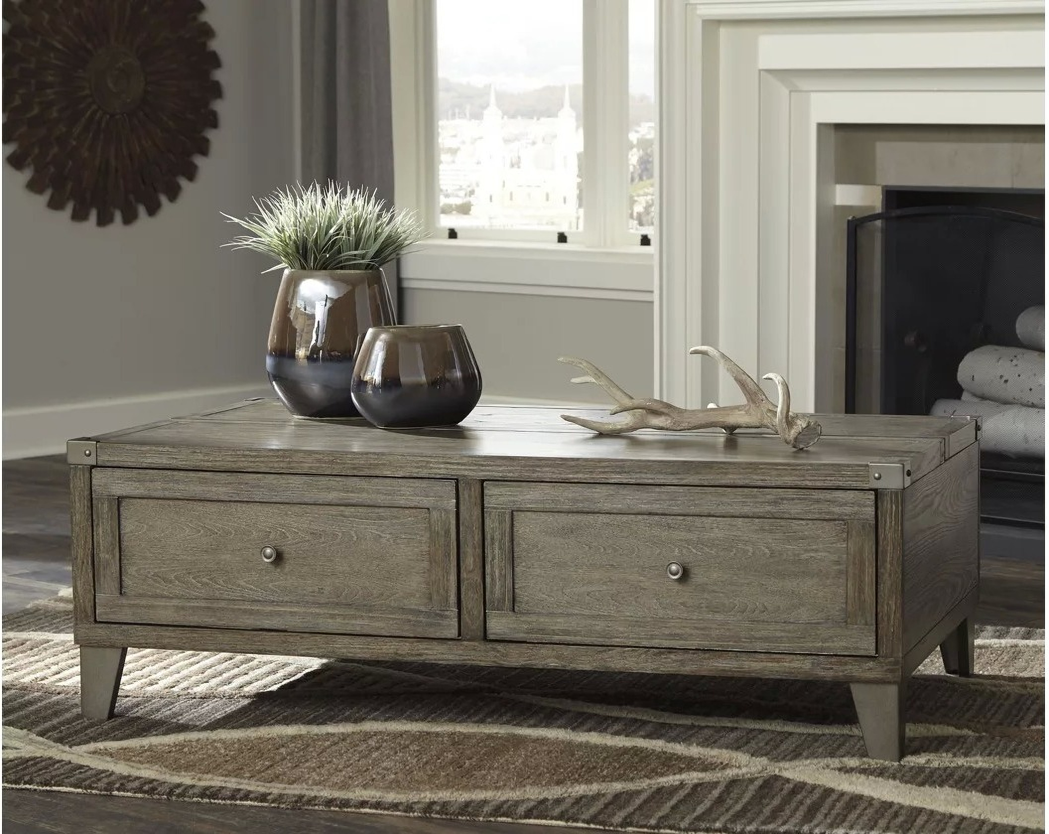 Chazney Rustic Brown Lift Top Cocktail Table 1stopbedrooms