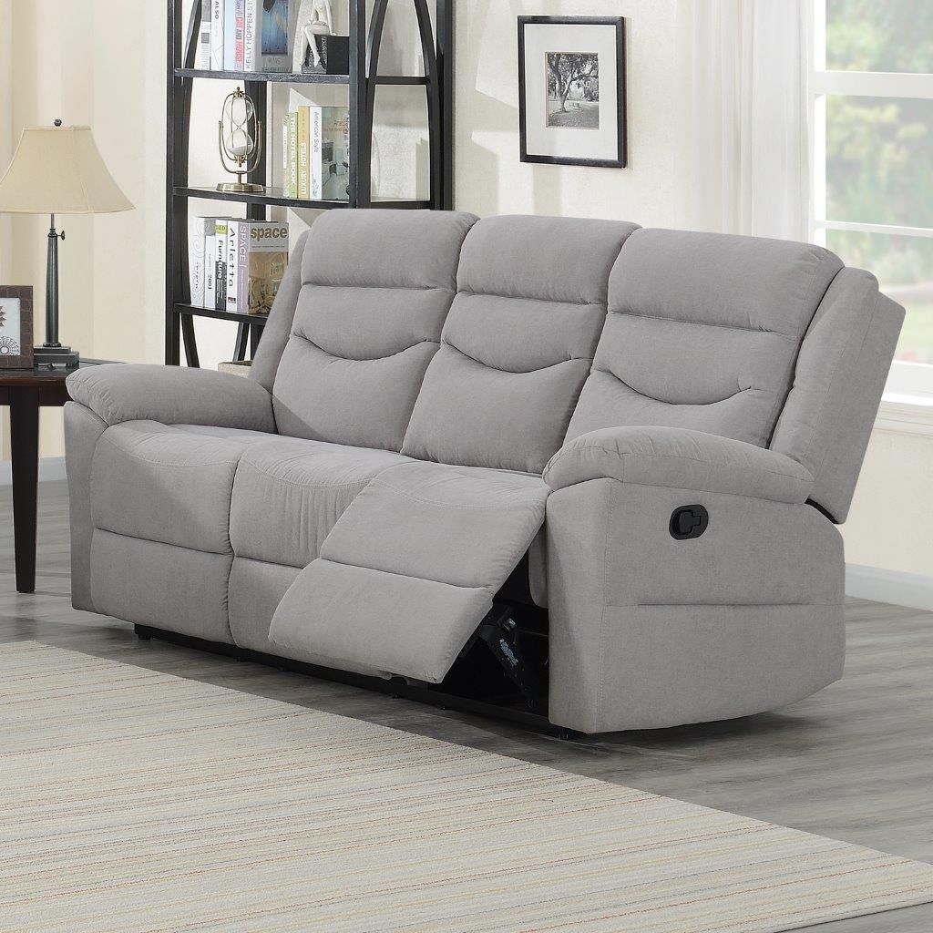 Chenango Light Grey Reclining Sofa 1stopbedrooms