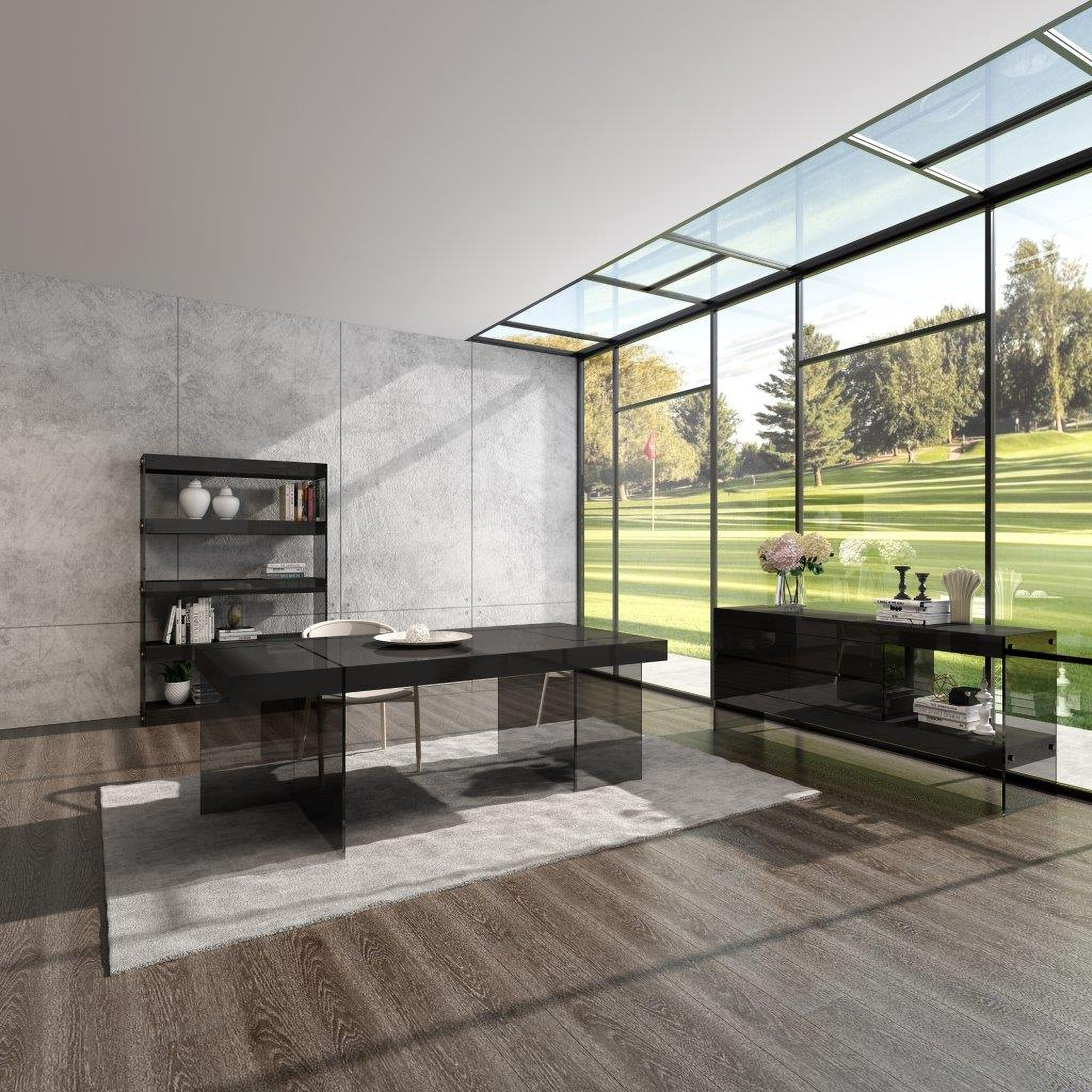 Cloud Curio Unit in Grey High Gloss - 1StopBedrooms.
