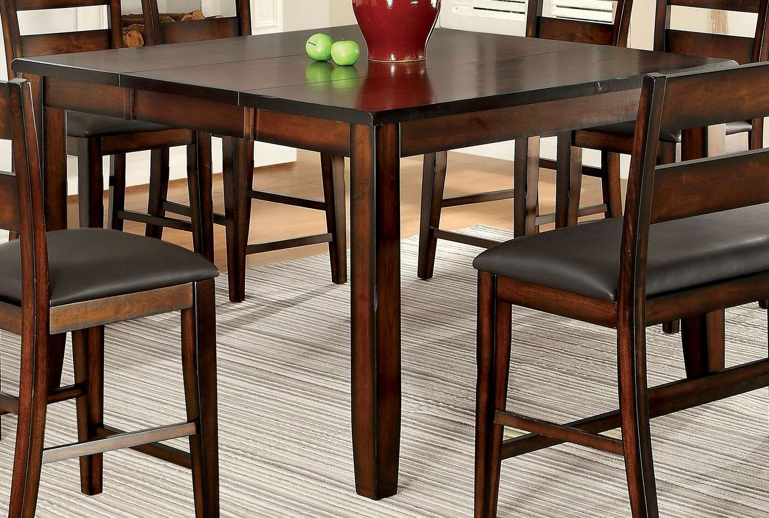 Dickinson Ii Dark Cherry Square Extendable Counter Height Leg Table 1stopbedrooms
