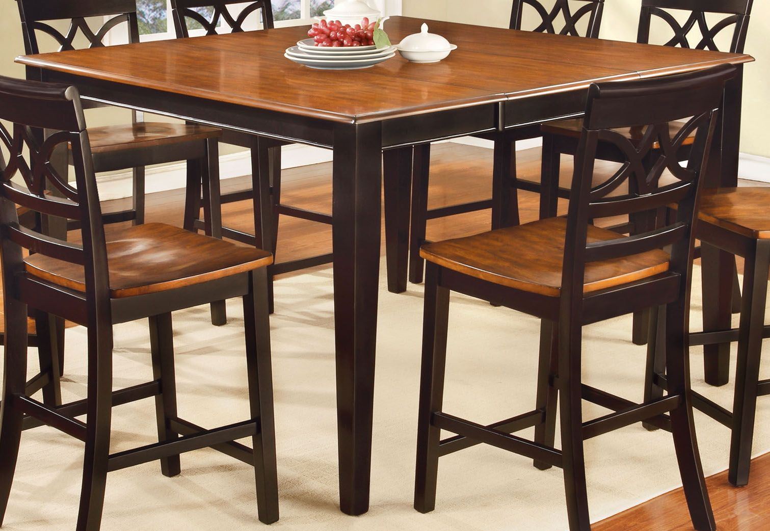 Torrington II Black and Cherry Square Counter Height Leg ... (790 x 545 Pixel)