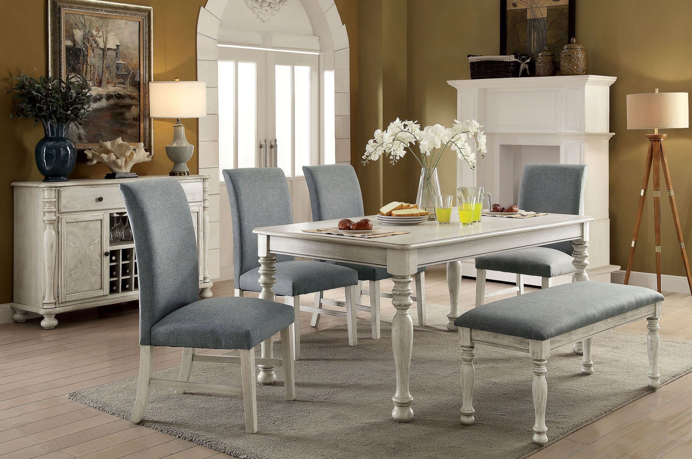 Siobhan Ii Antique White Dining Table - 1StopBedrooms.