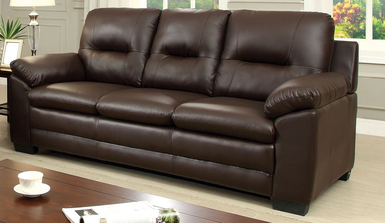 Parma Brown Leatherette Sofa 1stopbedrooms Parma Brown Leatherette Sofa
