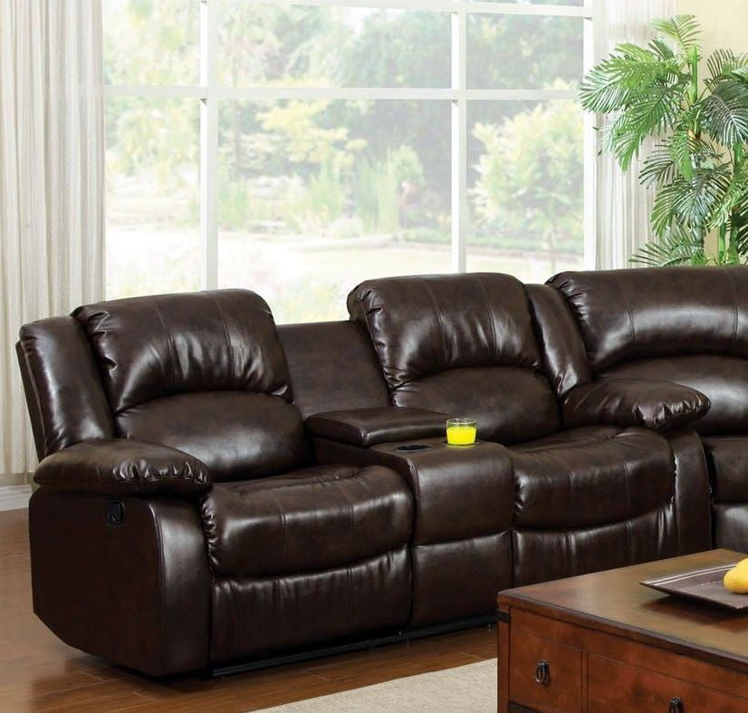 Winslow Rustic Dark Reclining Console Loveseat 1stopbedrooms
